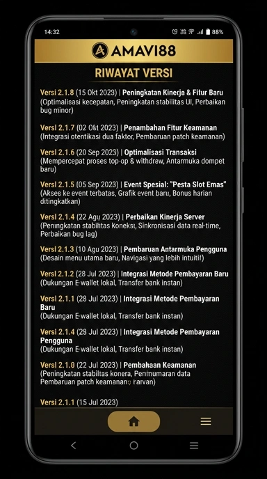 Riwayat Versi Aplikasi amavi88 untuk Pengguna Android