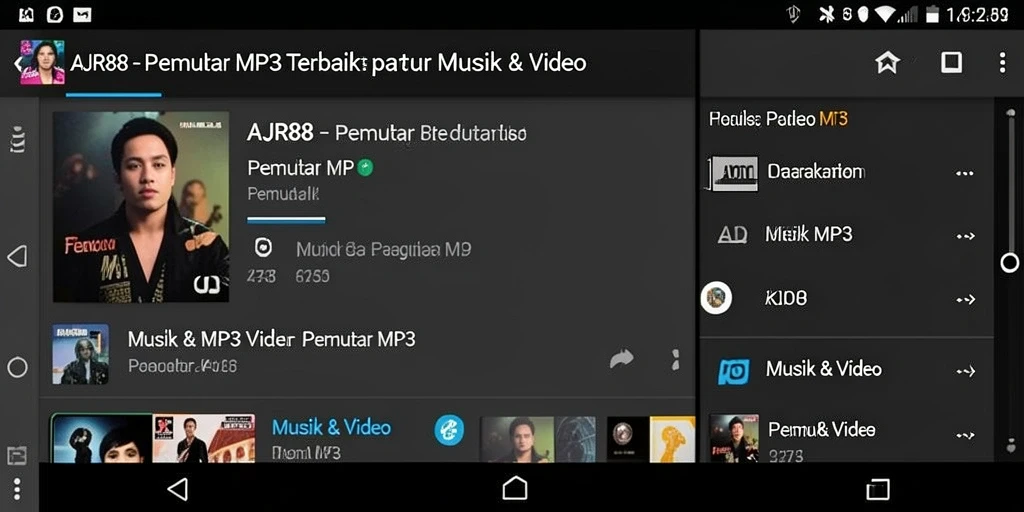 Antarmuka sederhana dan fungsional dari AJR88 untuk Pemutar MP3.