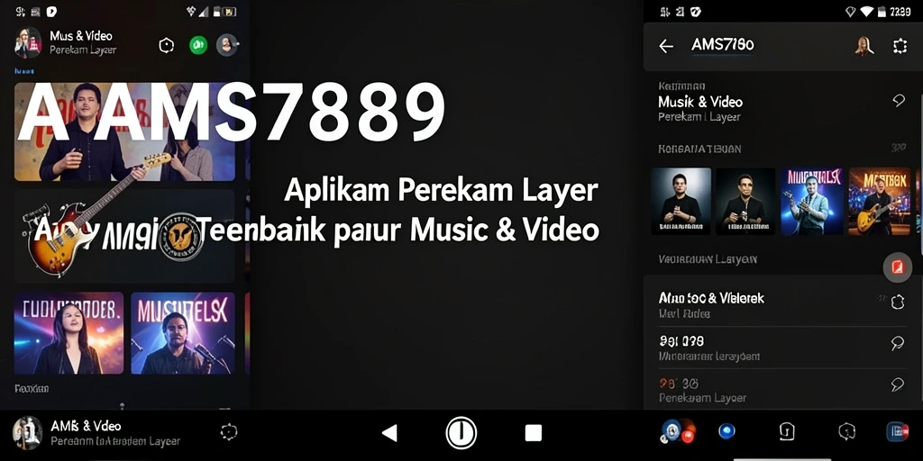 Antarmuka pengguna AMS789 saat merekam layar dengan berbagai fitur.