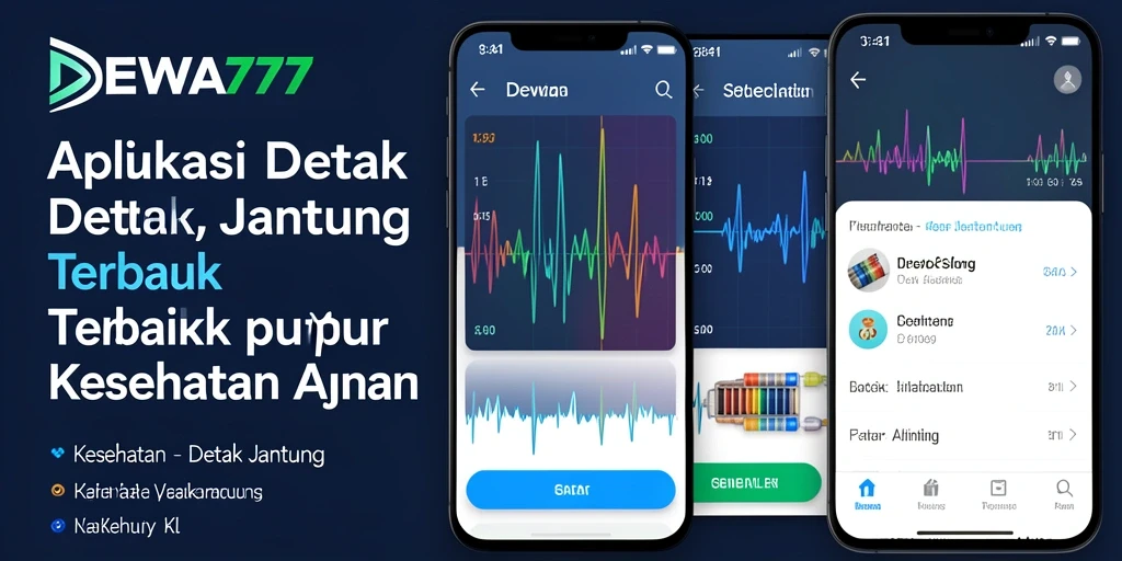 Tampilan antarmuka aplikasi DEWA777 untuk pemantauan detak jantung.
