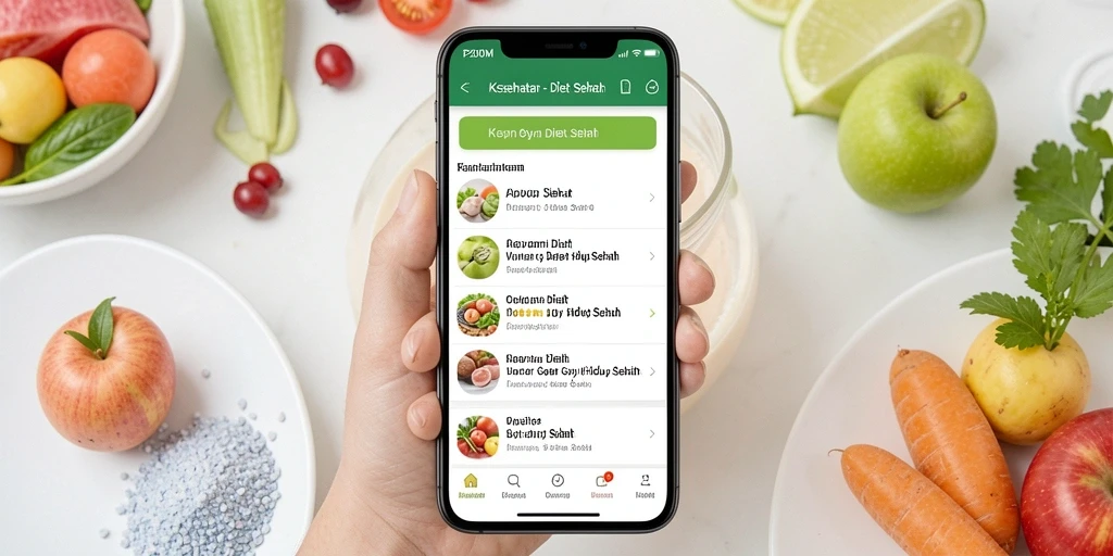 Tampilan antarmuka P200M yang sederhana dan intuitif untuk Diet Sehat.