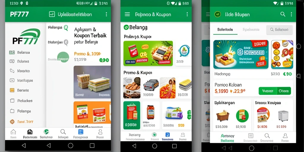 Antarmuka PF777 menampilkan berbagai promo dan kupon menarik untuk pengguna.