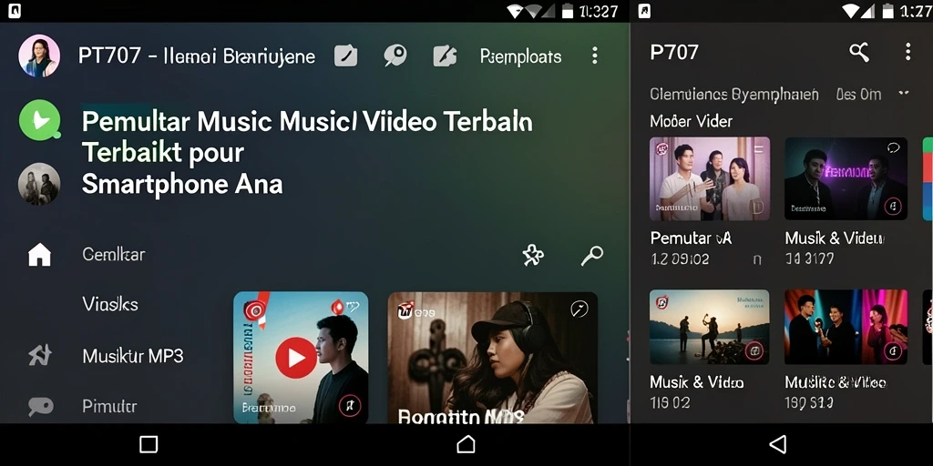 Antarmuka PT707 yang menarik dan fungsional untuk Pemutar MP3.