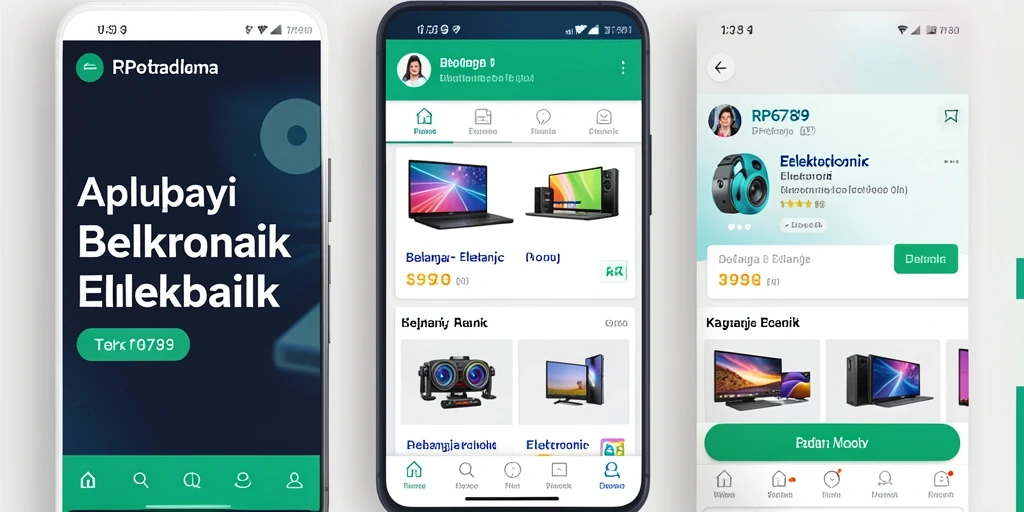 Antarmuka aplikasi RP6789 yang sederhana dan menarik untuk belanja elektronik.