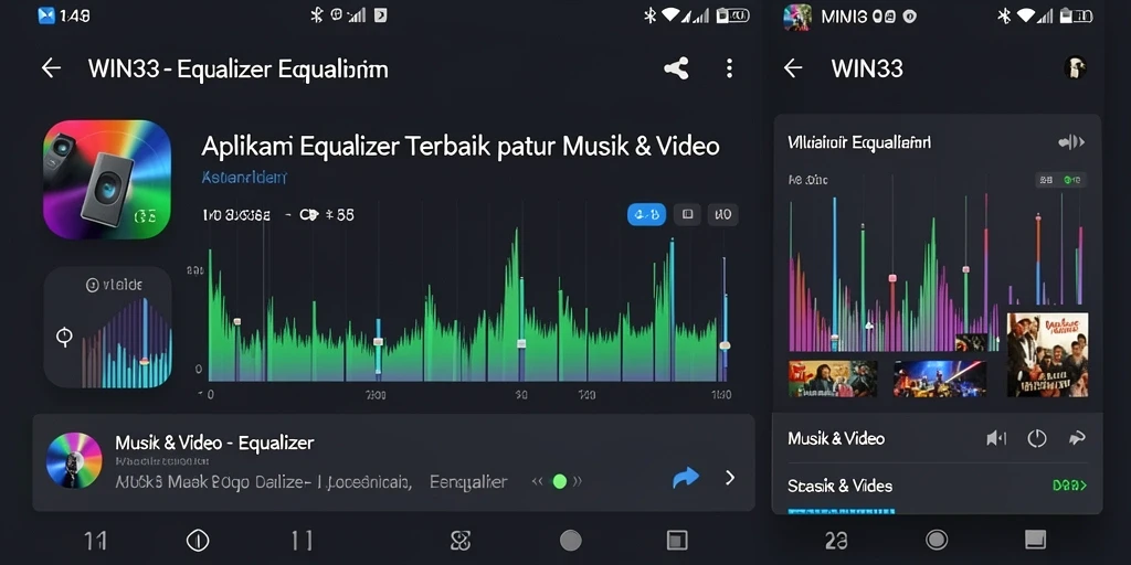 Tampilan antarmuka <strong>WIN33</strong> yang menarik untuk pengaturan Equalizer.